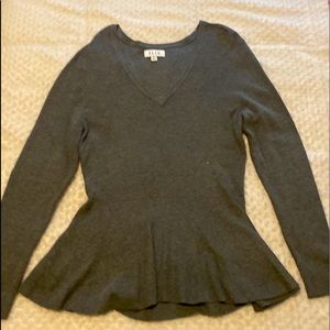 Elle peplum sweater, new, never worn, gray, size XL